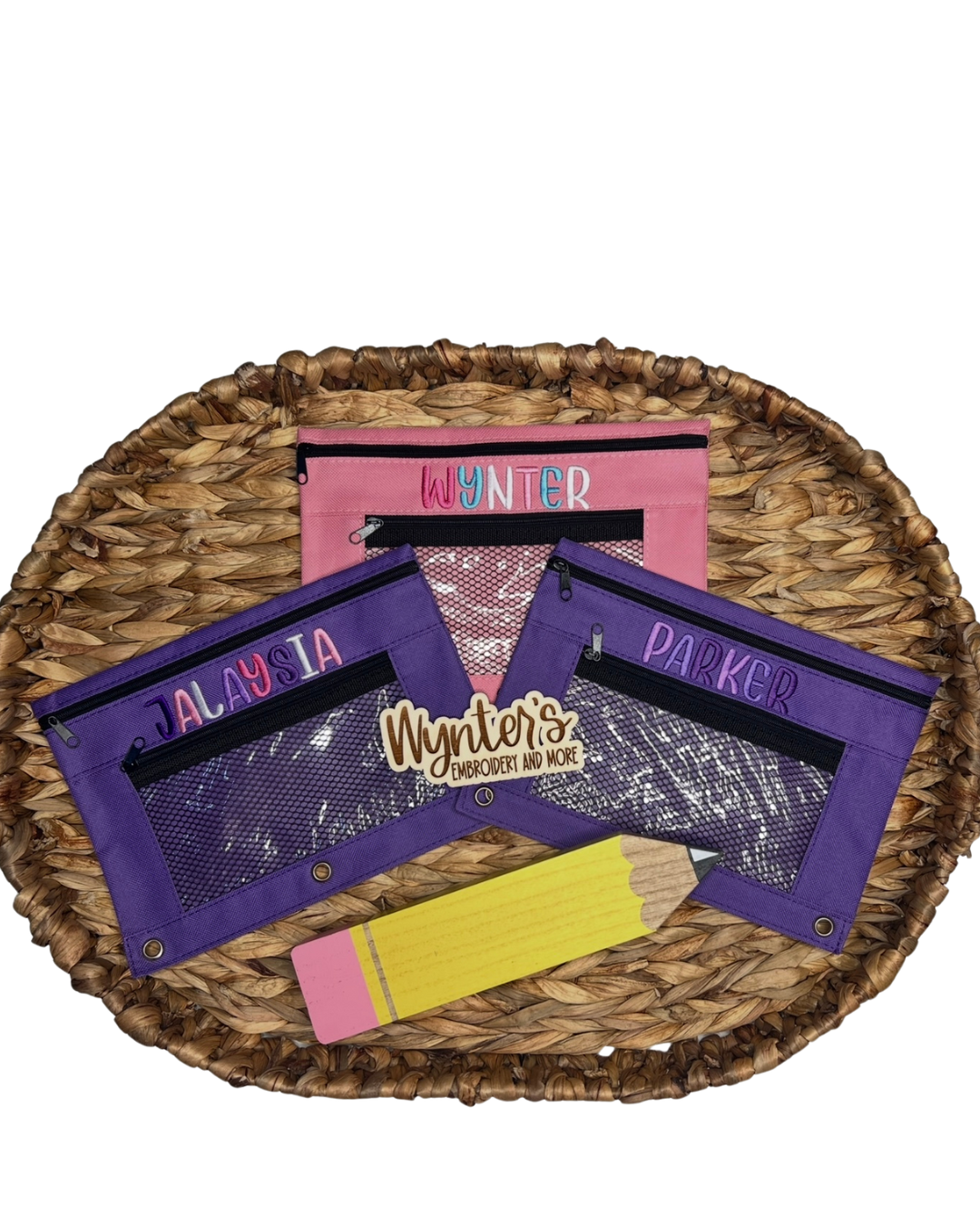 Personalized Embroidered Pencil Pouch