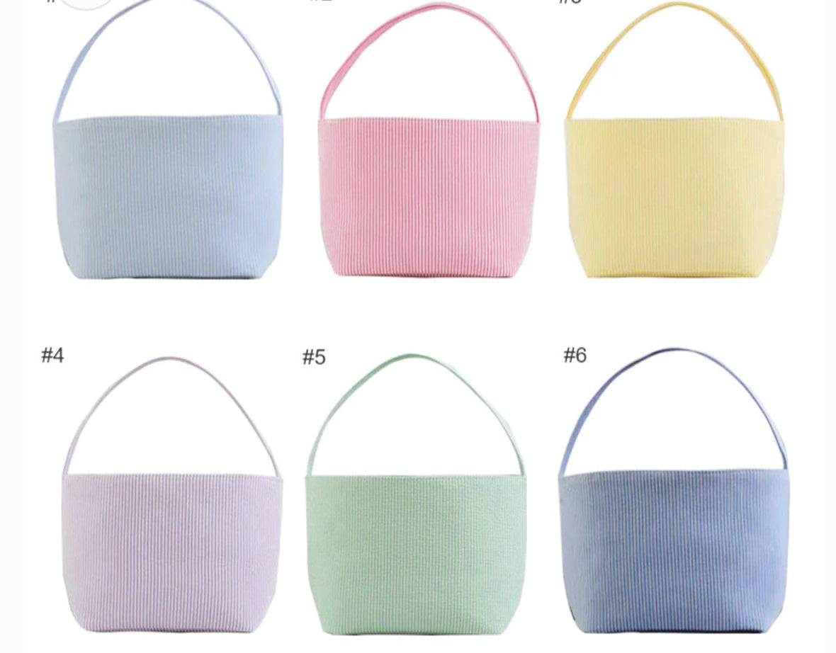 Embroidered Seersucker Easter Baskets