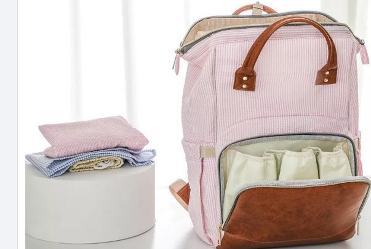 Seersucker Diaper Bag
