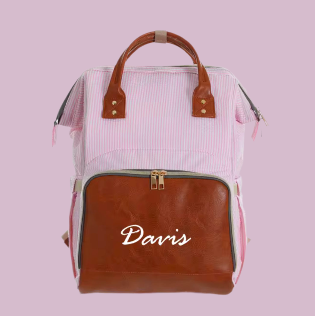 Seersucker Diaper Bag