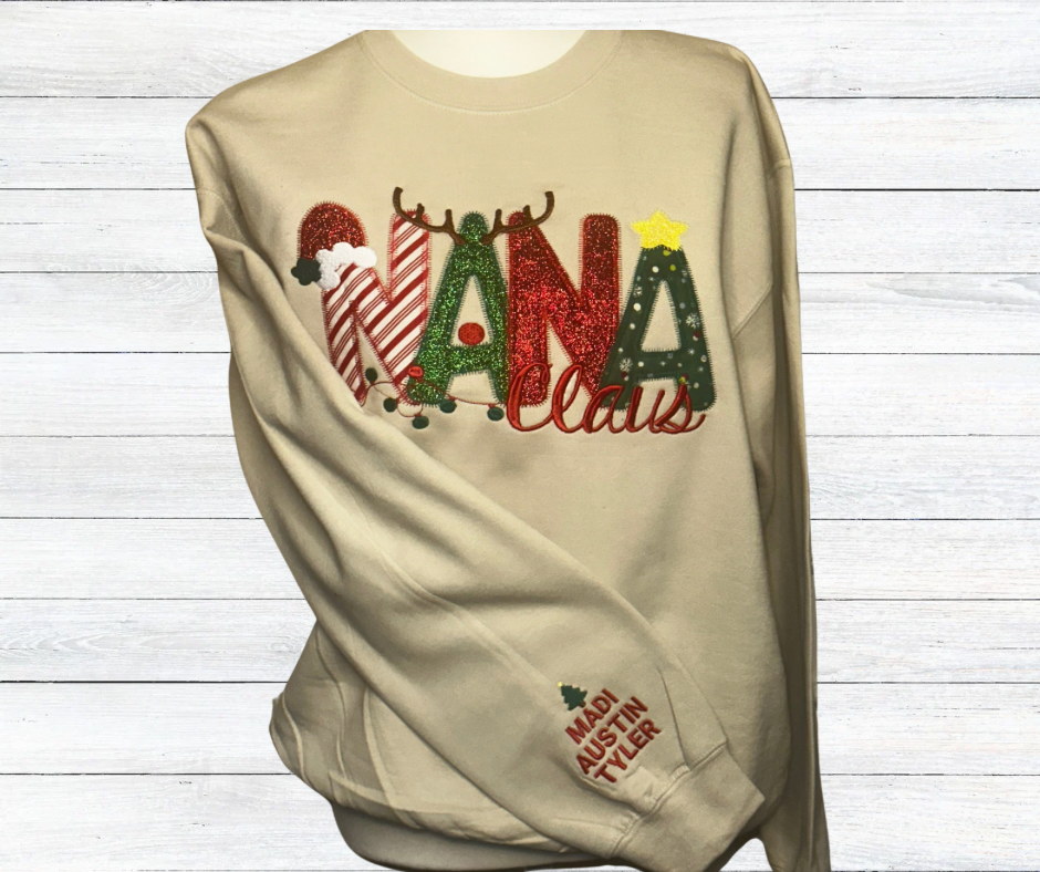 Embroidered Holiday Claus Sweatshirt