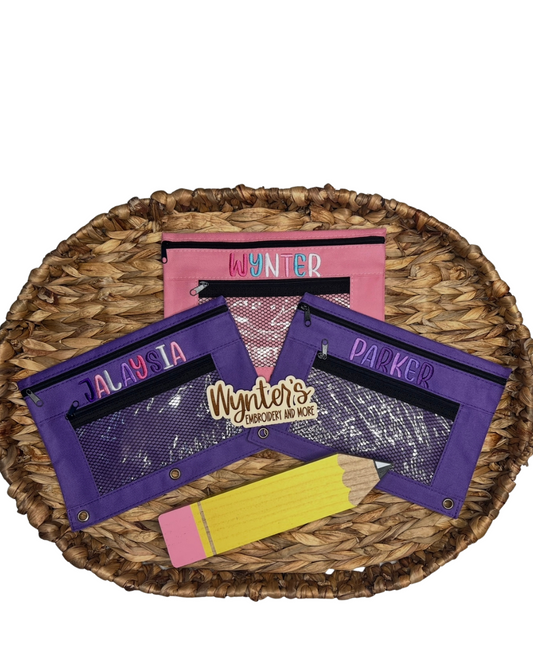 Personalized Embroidered Pencil Pouch