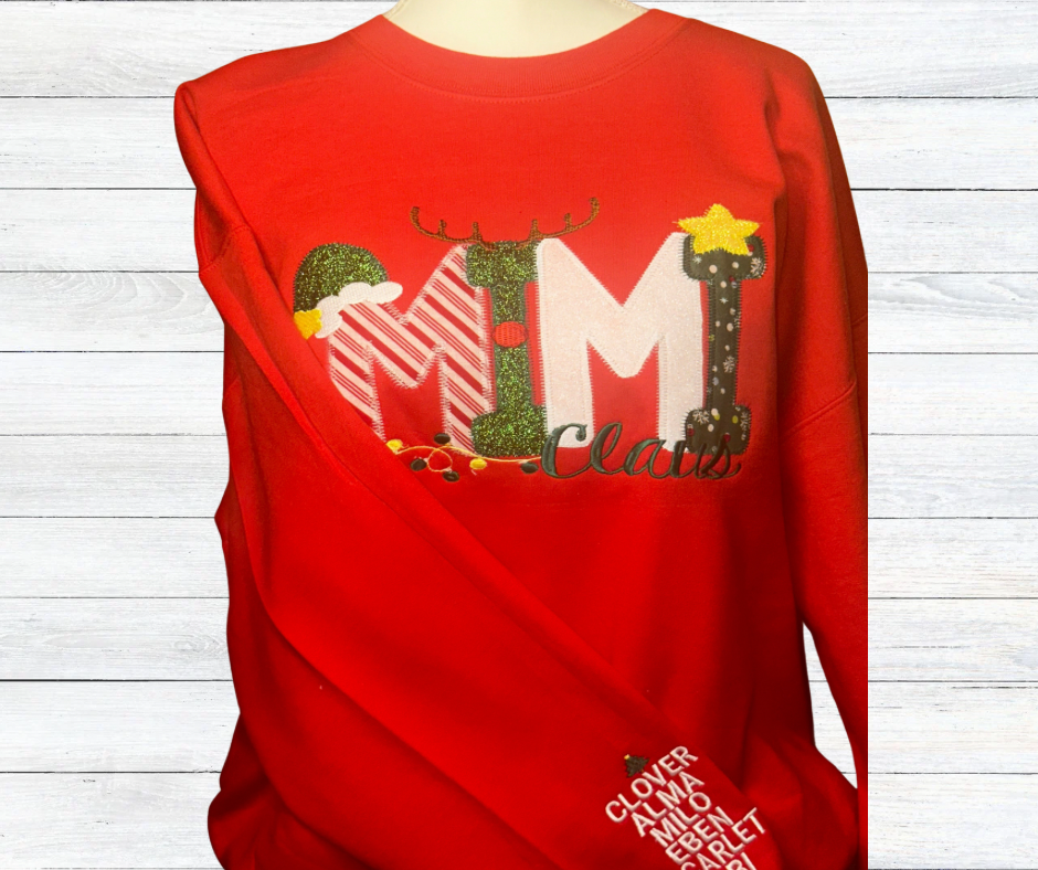 Embroidered Holiday Claus Sweatshirt