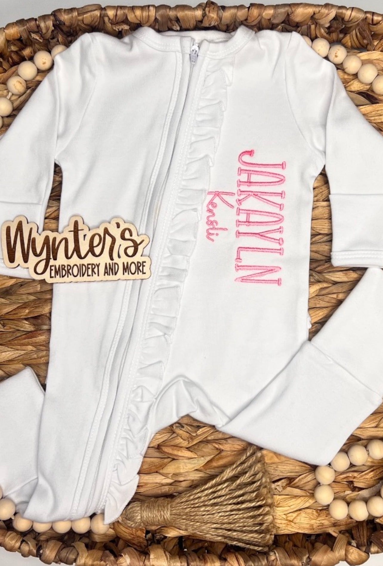 Personalized EmbroideredRuffle Romper