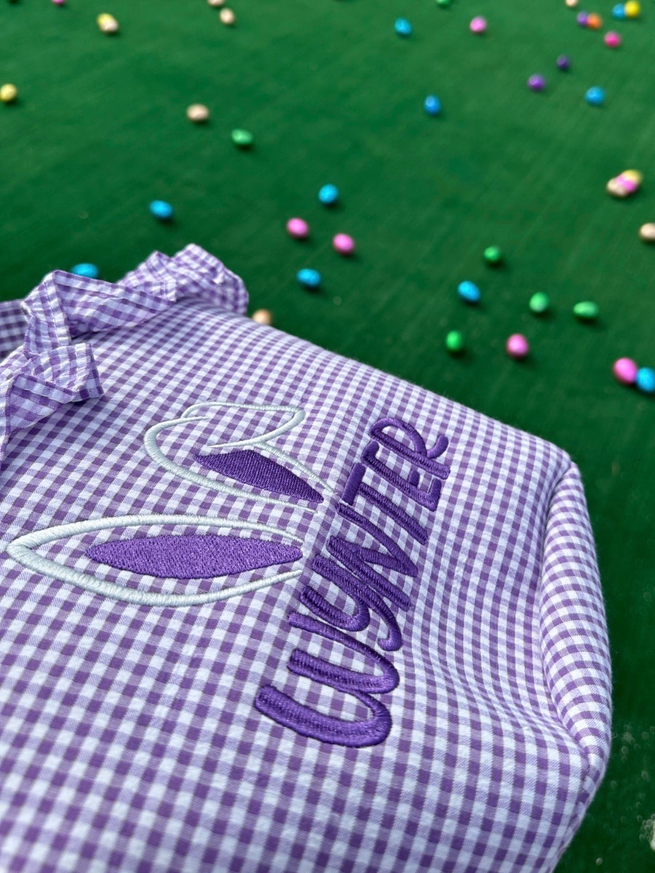 Embroidered Gingham Easter Baskets